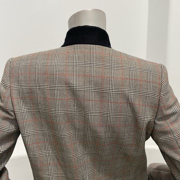 Stella McCartney Plaid Wool Stand Collar Blazer Size EU 40 - Picture 7 of 14